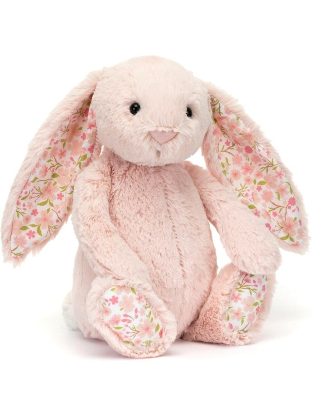 Blush Cherry Blossom Bunny Stuffed Animal - Soft Plush Toy for Kids & Nursery
